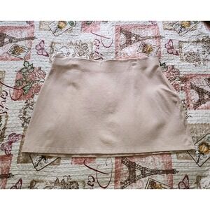 Daily Ritual Women's Stretch Mini Skirt Beige Elastic Waist Zip Closure Size XL